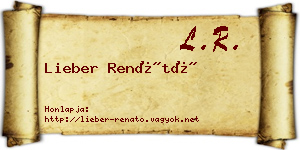 Lieber Renátó névjegykártya